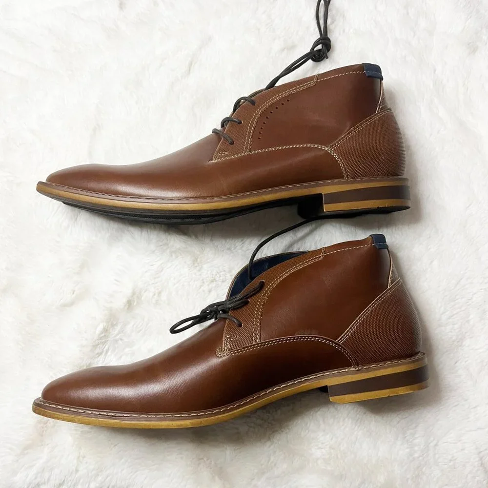 Freeman Angus F220019 Cognac Brown Lace‎ Up Ankle Chukka Boots Size 9